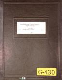 Gorton-Gorton 1-22 No. 3352A Mastermil, 75 page, Maintenance & Parts Manual-1-22 Mastermil -3352A-02